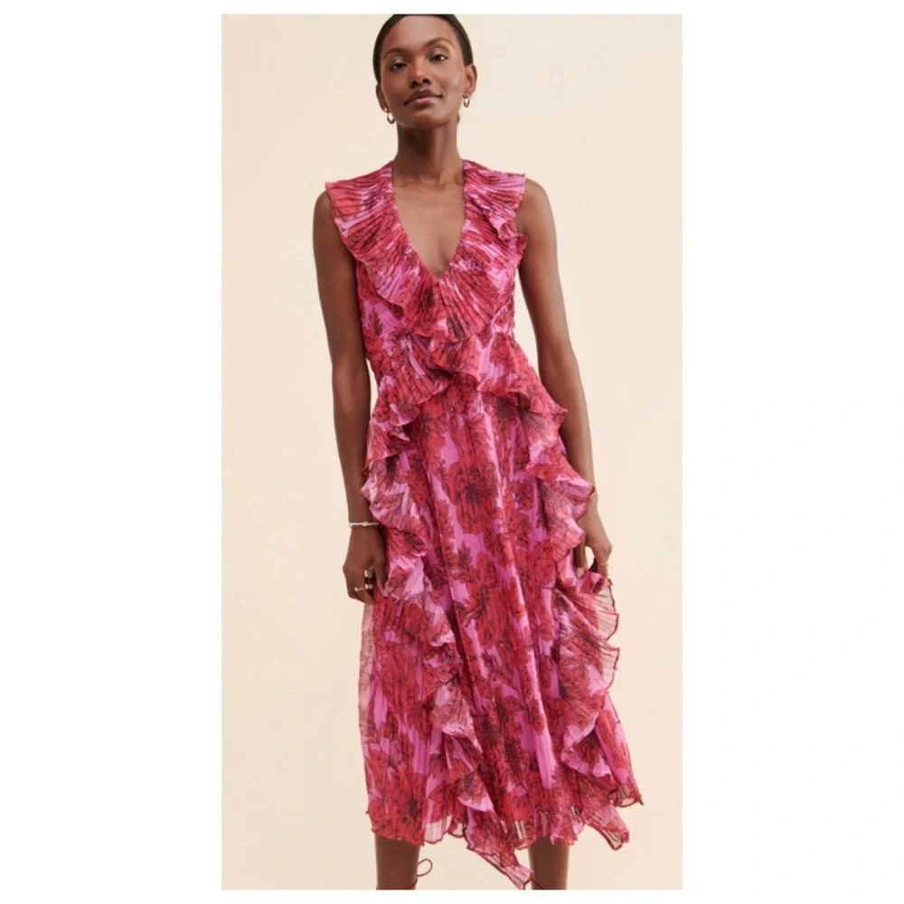 Anthropologie La Maison Tallahassee Rose All Day Floral Dress Size XSmall